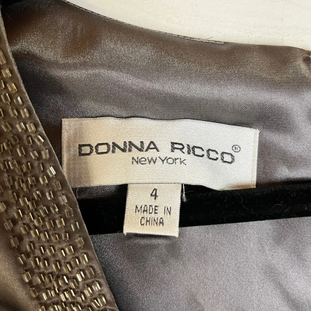 Vintage NWT Donna Ricco NY Dress Sz 4 Silk Beaded Babydoll Y2K Forest Fairycore - Picture 6 of 12